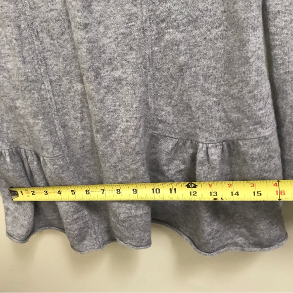 InCashmere Open Cardigan Cashmere Sweater Pleated Hem Flare Soft Knit Peplum S - Picture 11 of 12